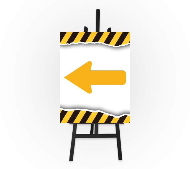 Caution Sign - This Way Left 8.5 x 11 Foam Board Sign