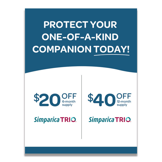 Livewell  Discount Counter Cards - Simparica Trio