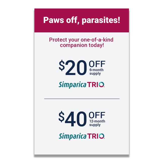 General Practice Discount Counter Cards - Simparica Trio