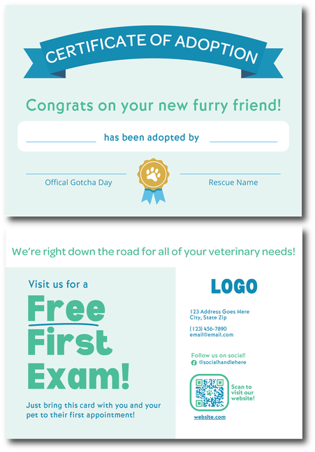 Free First Exam 4 x 6 Postcard