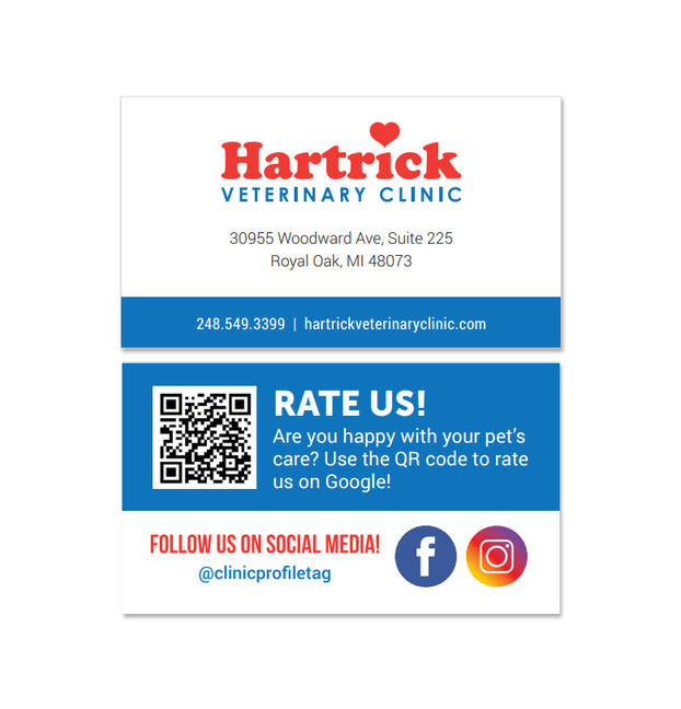 Clinic Business Card - Rate & Social