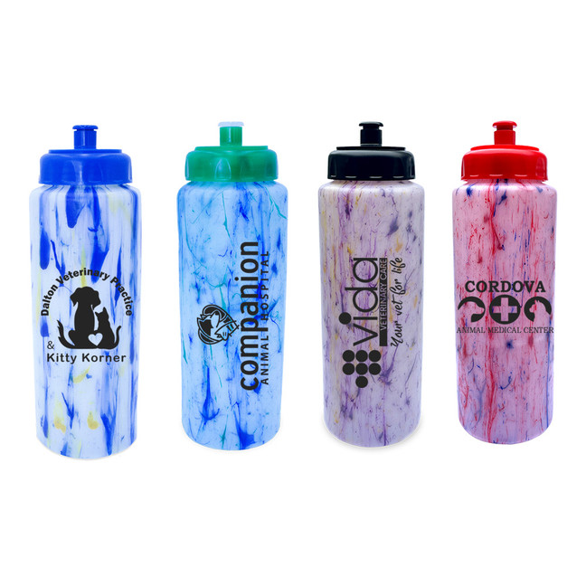 32 oz. Confetti Sports Bottle with Push 'n Pull Cap