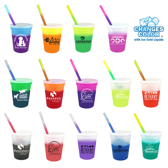 17 oz. Mood Color Changing Stadium Cup/Straw