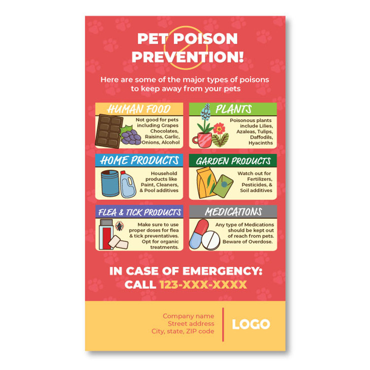 Pet Poison Prevention Month Card Magnet 3" x 5"