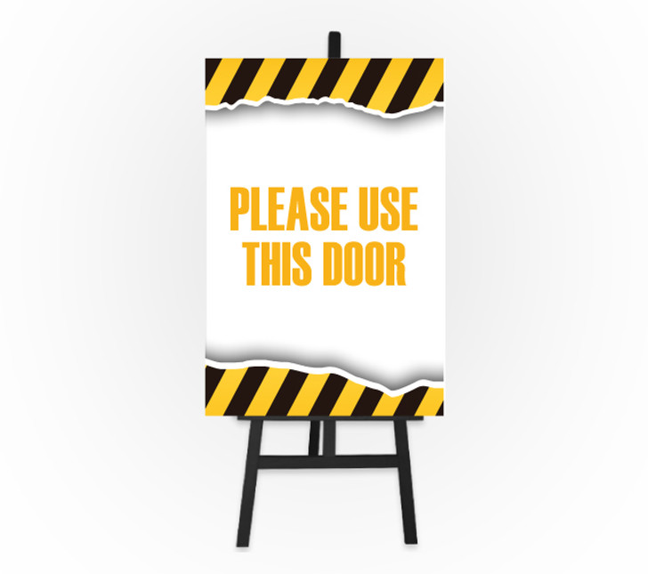 Caution Sign - Please Use This Door 12 x 18 Poster