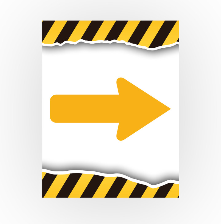 Caution Sign - This Way Right 8.5 X 11 Poster