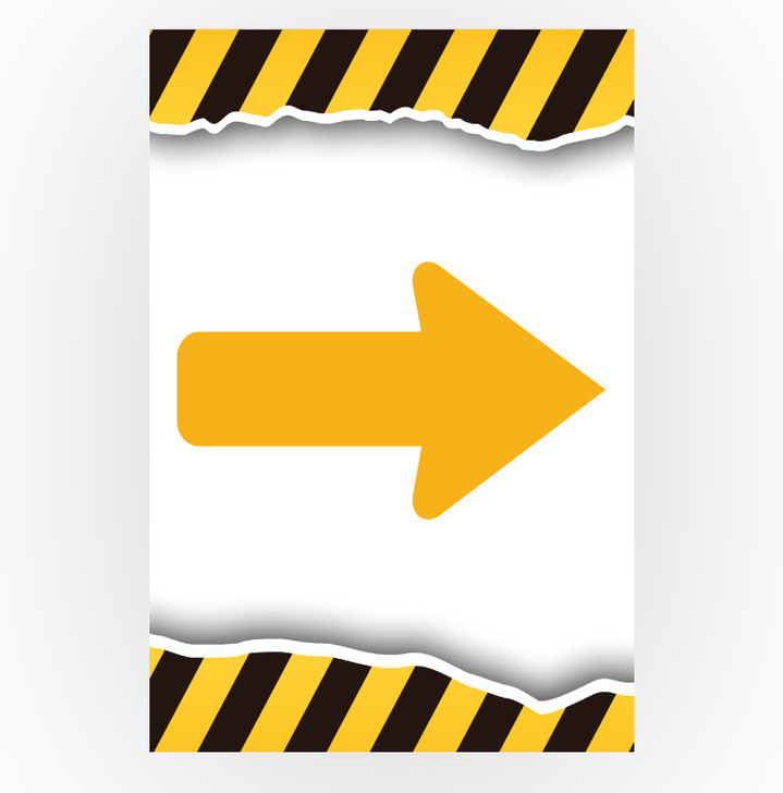 Caution Sign - This Way Right 12 x 18 Poster