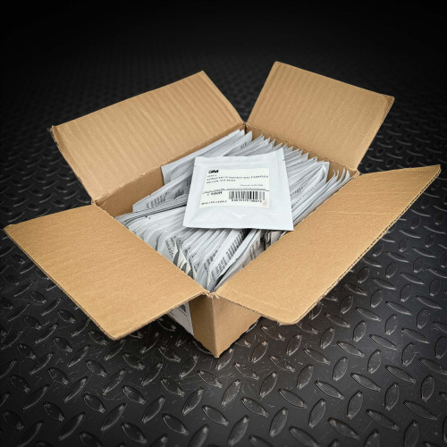 Full case of 60 sealed packets showing NOS condition. Visible label text: 3M 6600-S LC Simplex Hot Melt.