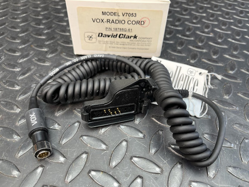 David Clark V7053 Vox-Radio Radio Adapter Cord 18785G-61 David Clark