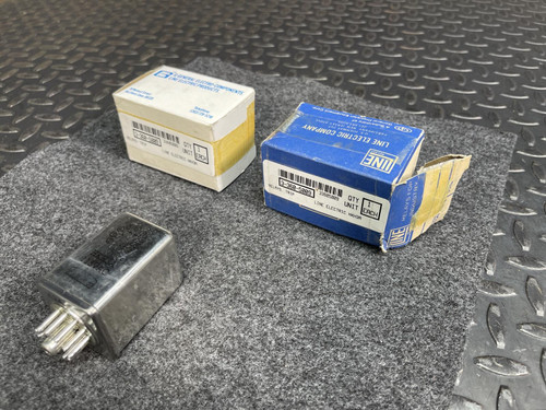 Line Electric HKH3A plug-in control relay shown next to two original manufacturer boxes.