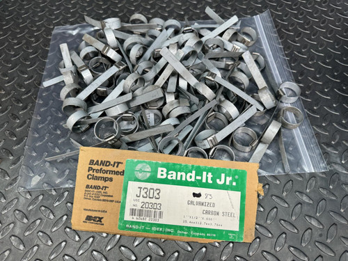 Lot of 83 Band-It J303 Preformed Clamps 1"x1/2"x.030" Galvanized Carbon Steel Band-It J303