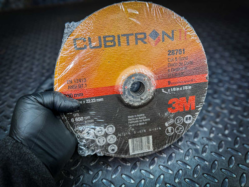 9 inch Cut Off Wheel - 5 Pack: 3M Cubitron II, #28761 - New Old Stock 3M 28761
