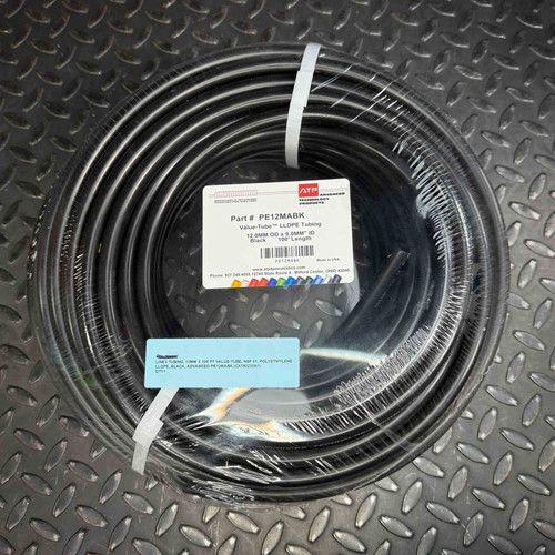 LLDPE Black Polyethylene Tubing 9MM X 12MM, 100'Roll, PE12MABK