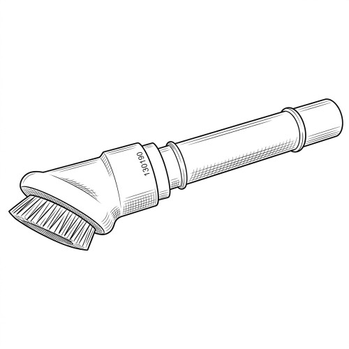 Line art illustration: Dusting brush vacuum attachment with angled bristles, a long tube, and "130190" marking
