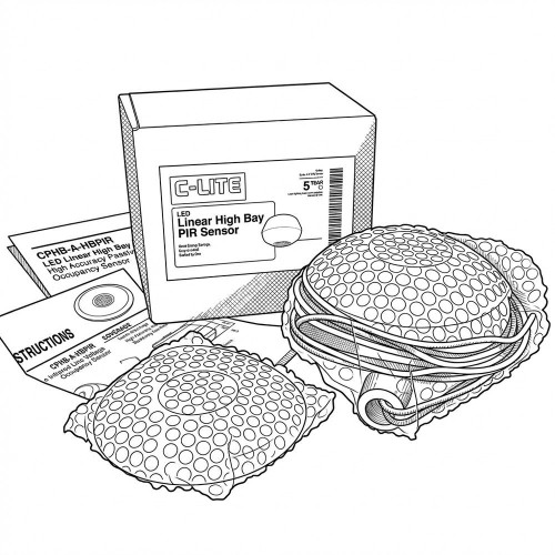 Line art illustration of C-Lite C-PHB-A-HBPIR High Bay PIR Occupancy Sensor, Unused