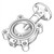 Line art illustration: Butterfly valve: round body, mounting lugs, connecting stem, actuator flange, and serial J022121-61