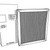 Line art illustration: Flanders PrecisionCell air filter (24x24x12) in box, showing pleated media and product label