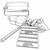 Line art illustration: boxes, a transducer probe, casings and fittings