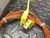Yellow Type K thermocouple connectors and orange wires for the Doric Trendicator 400A thermometer.