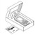 Line art illustration: Intermec CN3 mobile computer and AB16 battery in packaging, with a product label