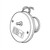 Line art illustration: COHRAD AC motor, featuring shaft, label, electrical wires, and side casing