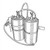 Line art illustration: TX RX Systems UHF Dual Cavity RX 419.5500 MHz: Two cylindrical cavities, interconnecting hoses, and controls