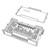 Line art illustration: National Instruments SCXI-1326 high-voltage terminal block with cover removed, showing numerous screw terminals