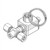 Line art illustration: Solenoid valve with threaded top, retaining clip, T-fitting, and four compression nuts