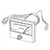 Line art illustration: A vacuum gauge with a millitorr dial, needle, control knob, and two connecting cables