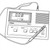 Line art illustration: Omega CDB-75 conductivity meter with digital display, control buttons, and attached probe
