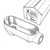 Line art illustration: A BWF M. Stephens 2-inch threaded conduit body with an open top and packaging box