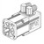Line art illustration: Mavilor brushless servo motor showing shaft, mounting flange, top connectors, and side data plate