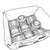 Line art illustration: Open box filled with ten metallic compression couplings, labeled 663 for conduit