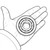 Line art illustration: Taper roller bearing showing inner cone, rollers, and outer cup components