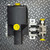 Swagelok Whitey 135DA pneumatic actuator with SS-63MS12 stainless steel ball valve, top view with yellow caps.