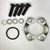 Split flange kit laid out: four hex bolts, four lock washers, O-ring, two clamp halves
