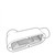 Line art illustration: Conduit body with an open face, four screw holes, and visible internal divided sections