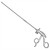 Line art illustration: Grasping forceps featuring a long shaft, pointed tip, and a scissor-grip handle