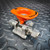 Whitey ball valve, orange handle with "OPEN" and arrow, "W" logo. Stainless body and Swagelok fittings show no visible wear or installation marks.