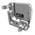 Line art illustration: Newport 600A-4 optical mount with two precision micrometer adjusters