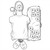 Line art illustration: Simulaids Adam CPR manikin with resuscitation mask, bulb, extra faces, and instructional key tags