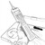 Line art illustration: Hand holds a digital gas leak detector with a probe, screen, buttons, and open case