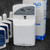 HyQ AutoFresh 400695 pump dispenser shown next to its original box and four vanilla spray refills.