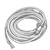 Line art illustration: Coiled sensor cable with M8 4-pin connector on one end and flying leads on the other