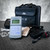 AEA VIA Echo 1000 vector impedance analyzer kit laid out with the carrying case, power adapter, and accessories.