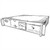 Line art illustration: Rackmount Samlex N+1 DC power system with controls, meter, and front handles