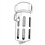 Line art illustration: Norgren pneumatic coalescing filter with cylindrical body, top ports, visible filter element, and bottom drain