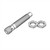 Line art illustration: Cylindrical threaded inductive proximity sensor with two hexagonal mounting nuts