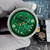 Circular green PCB marked 24-0298 REV B and GAS TECH 0399, with handwritten serial 9071572122364. Central gold-contact receptacle visible; no sensor installed.