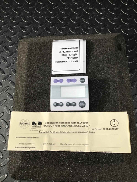 Traceable 4-Channel Timer 62344-641 Big Digit, with Calibration Certificate Traceable 62344-641